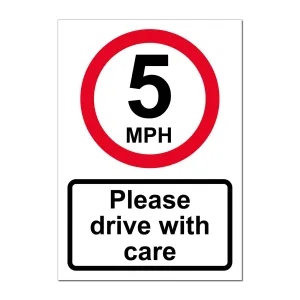 5 MPH Awareness Safety Sign