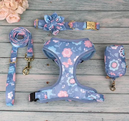 5 PC Floral Harness Set