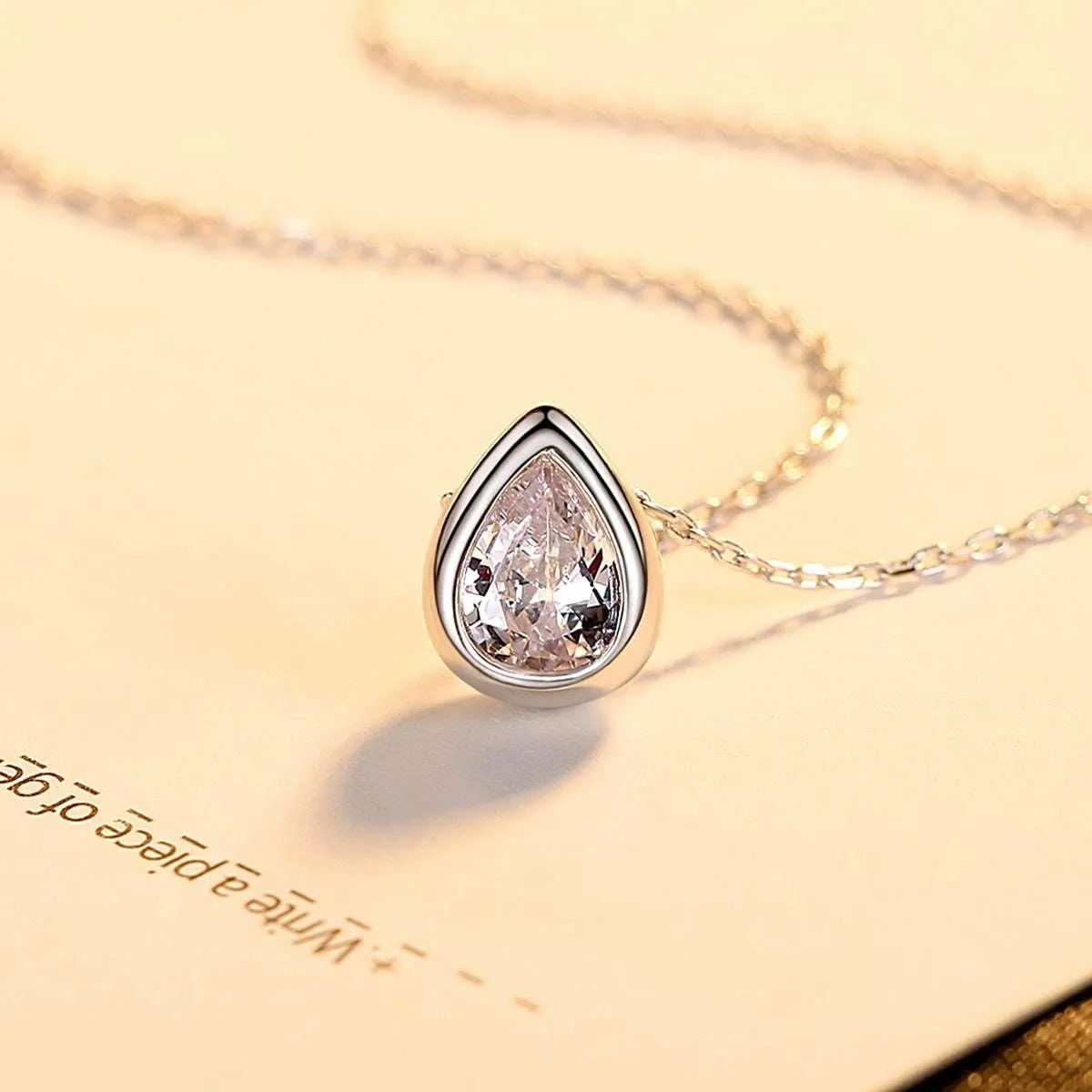 925 Silver Pendant Water Drop Necklace Accessories