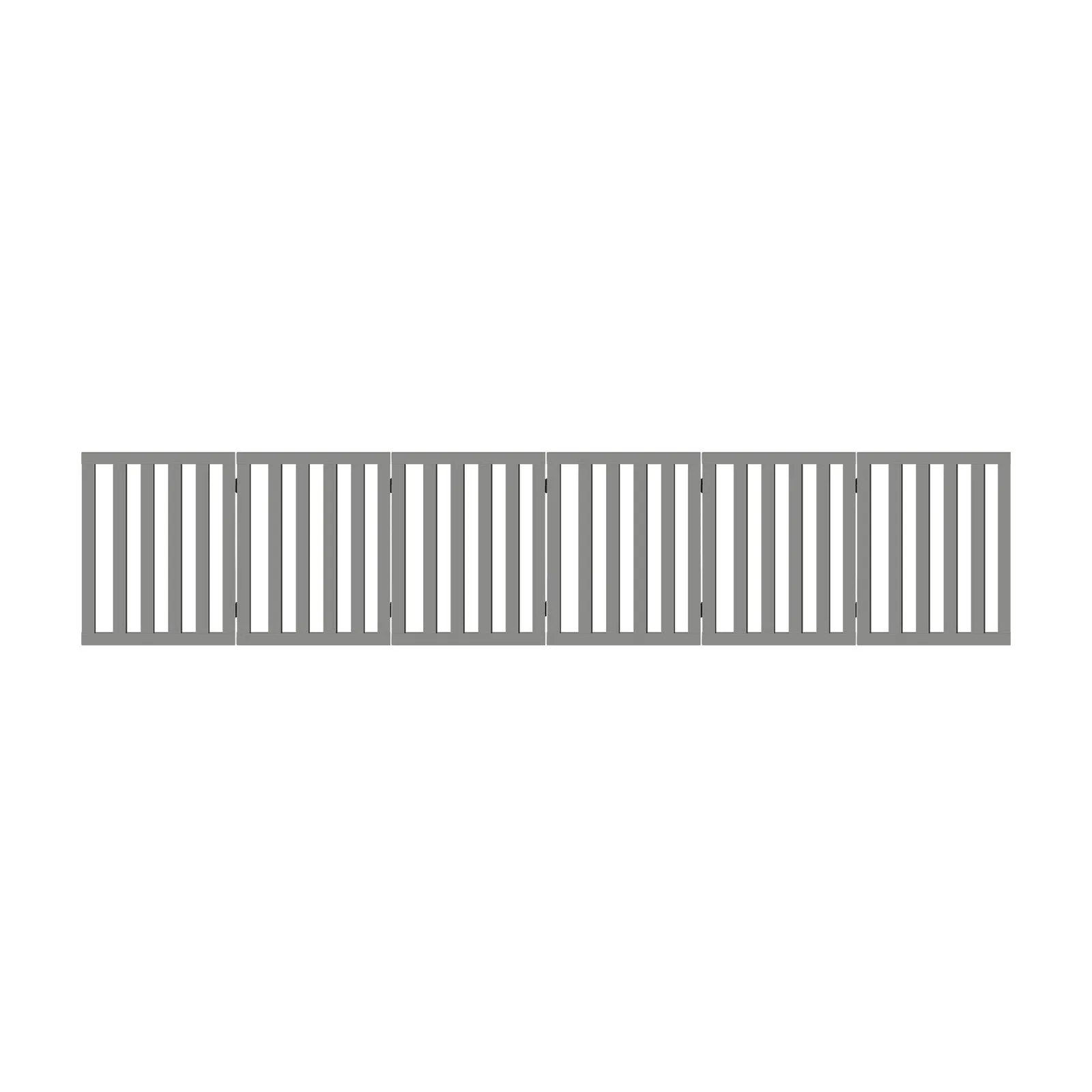 Alopet Wooden Pet Gate Dog Fence Safety Stair Barrier Security Door 6-Panel Grey