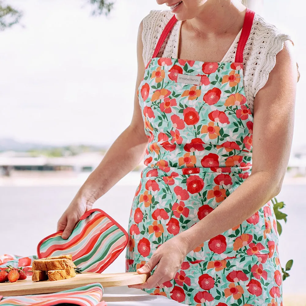 Apron - Linen - Sherbet Poppies