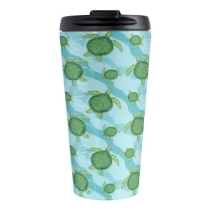 Aquatic Sea Turtle Pattern Travel Mug