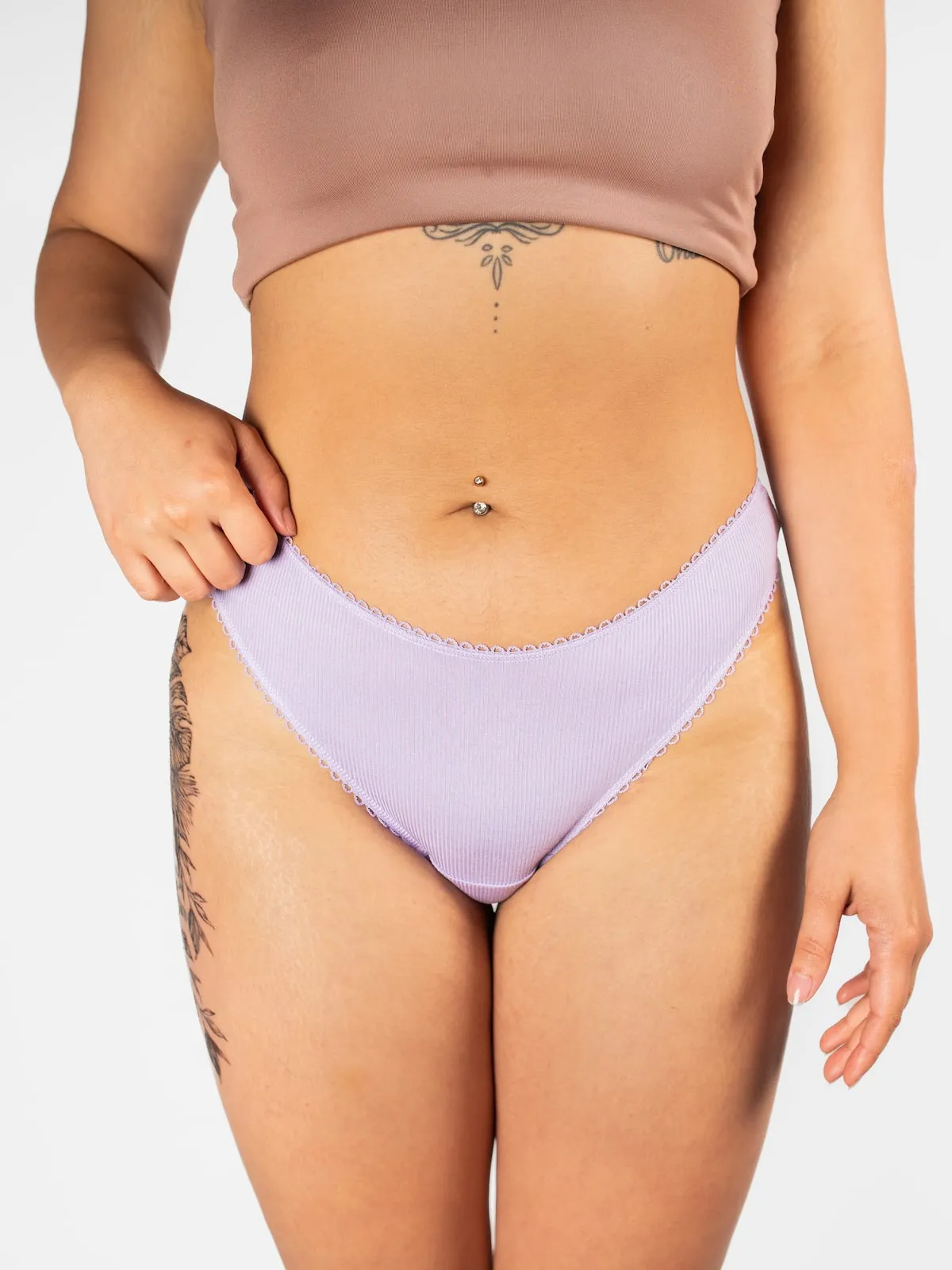 BeChill™ Basic Ribbed Lavender Thong