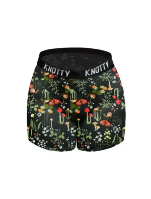 BeChill™ Black Retro Mushrooms Boxer