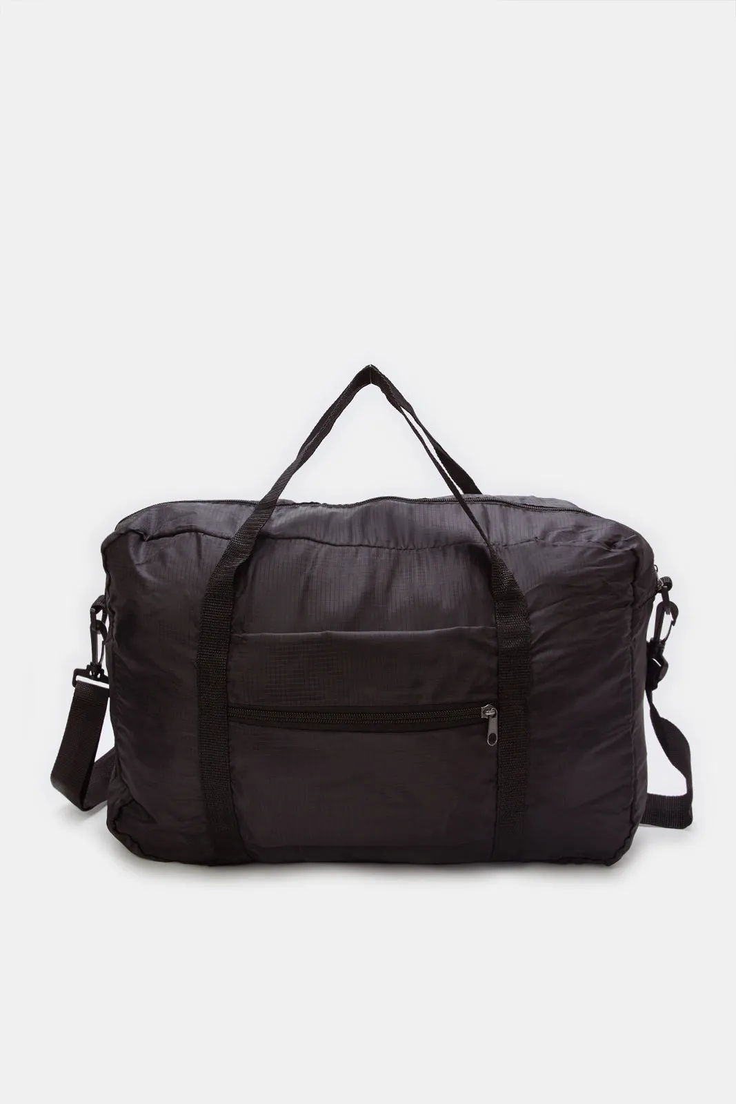 Black Plain Foldable Travel Bag