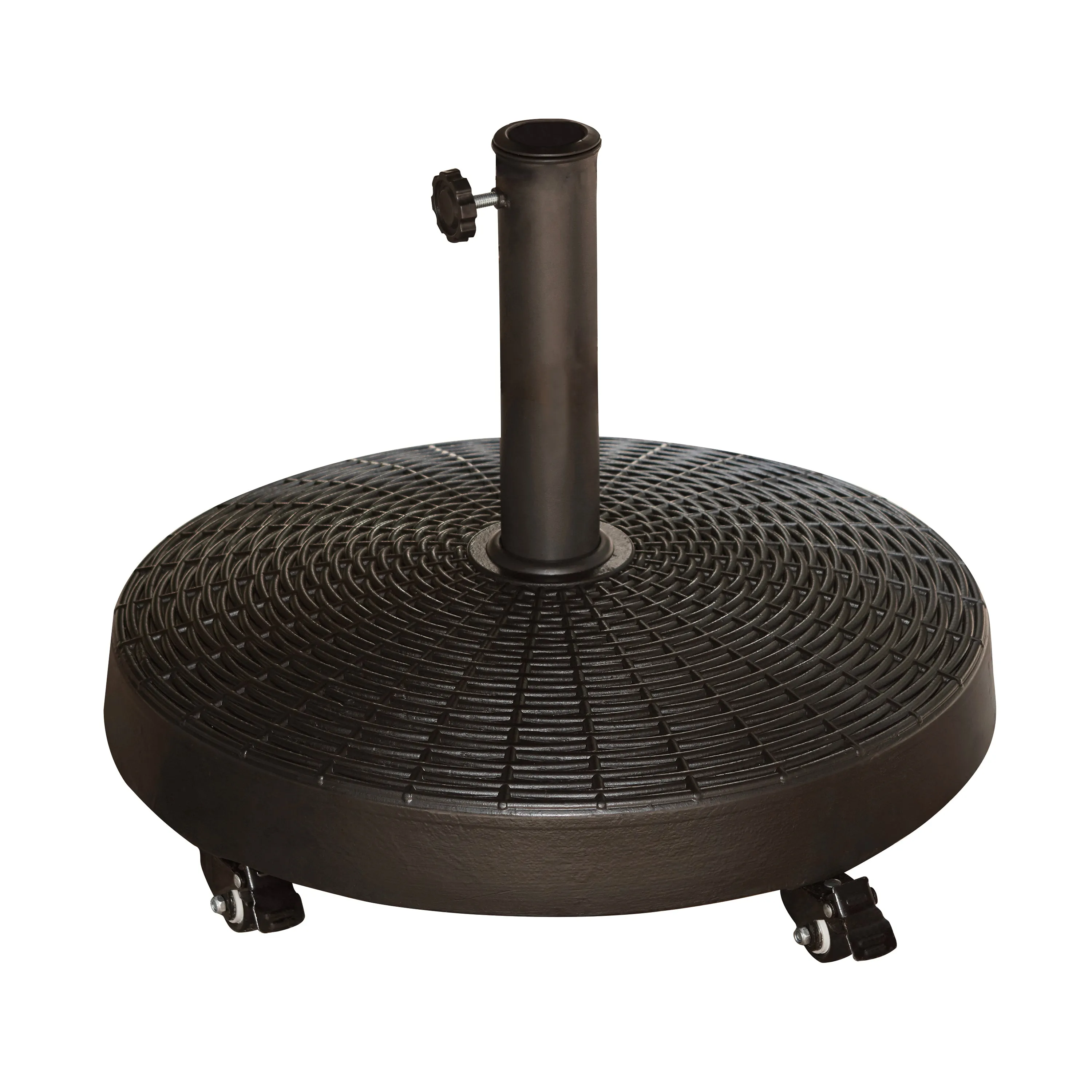 Bliss Outdoors UBS-031W Outdoor Umbrella Base w/ Wheels | Cast Resin Stone | Weather & Wear-Resistant | 52 Lbs.