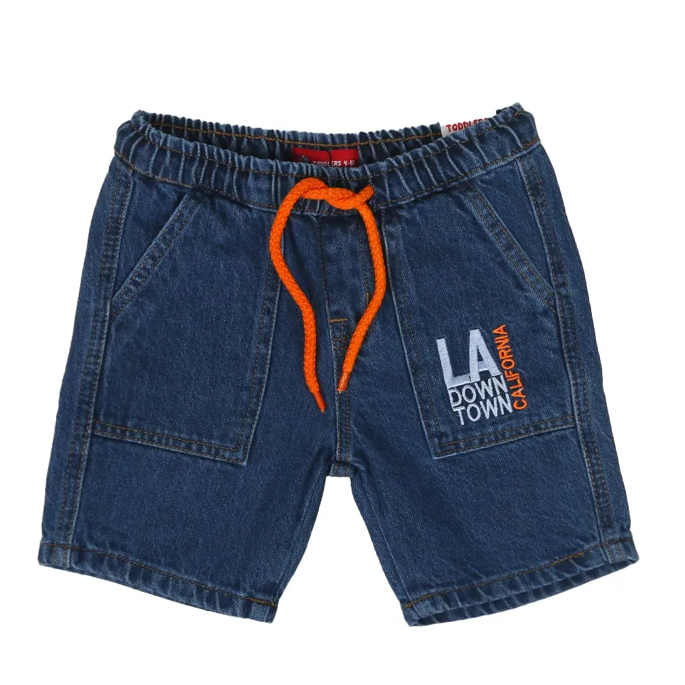 Boys Short Denim LA EMB - Mid Blue