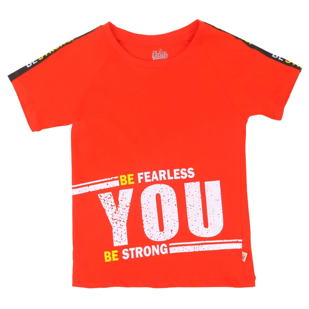 Boys T-Shirt H/S Be Fearless - Red