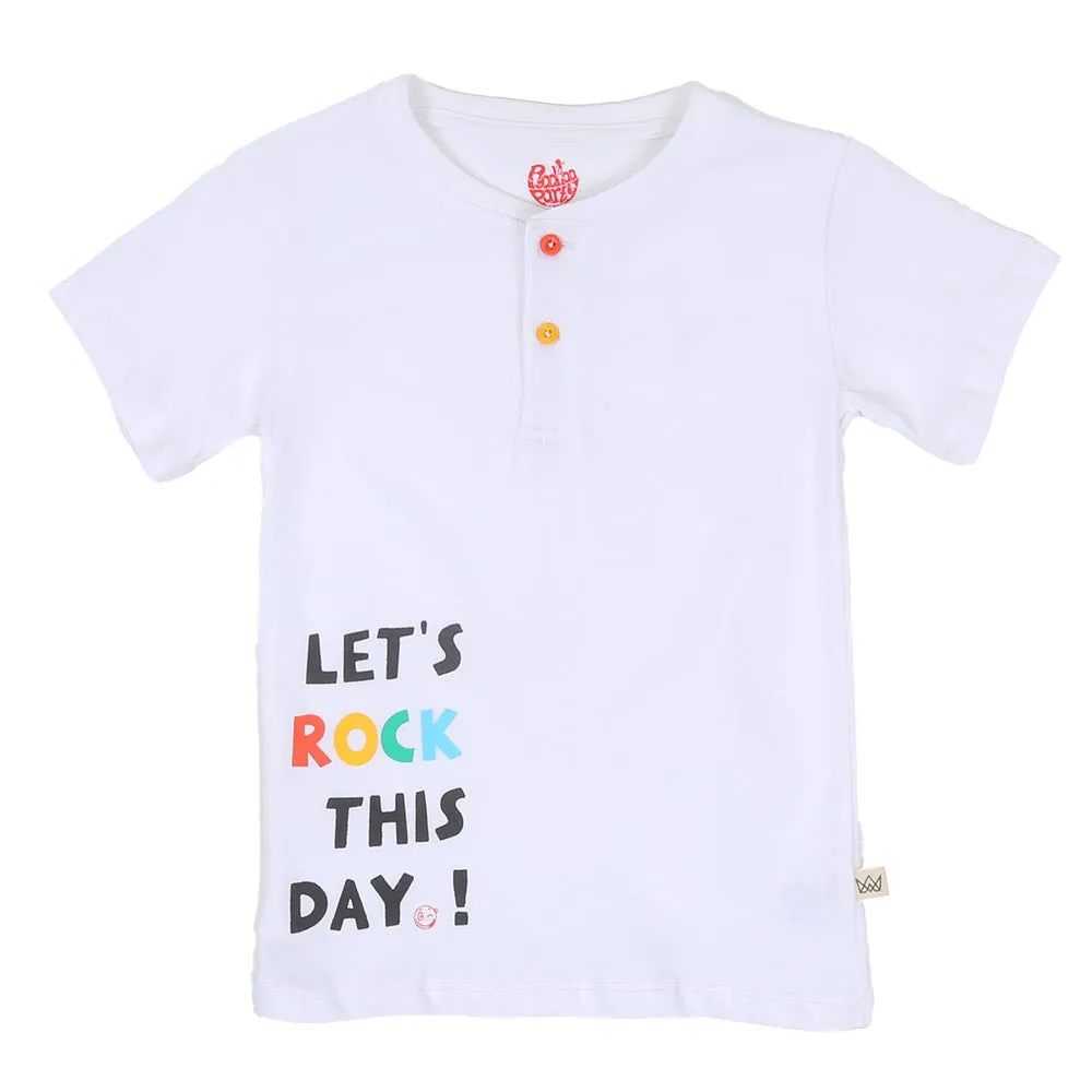 Boys T-Shirt Lets Rock - White