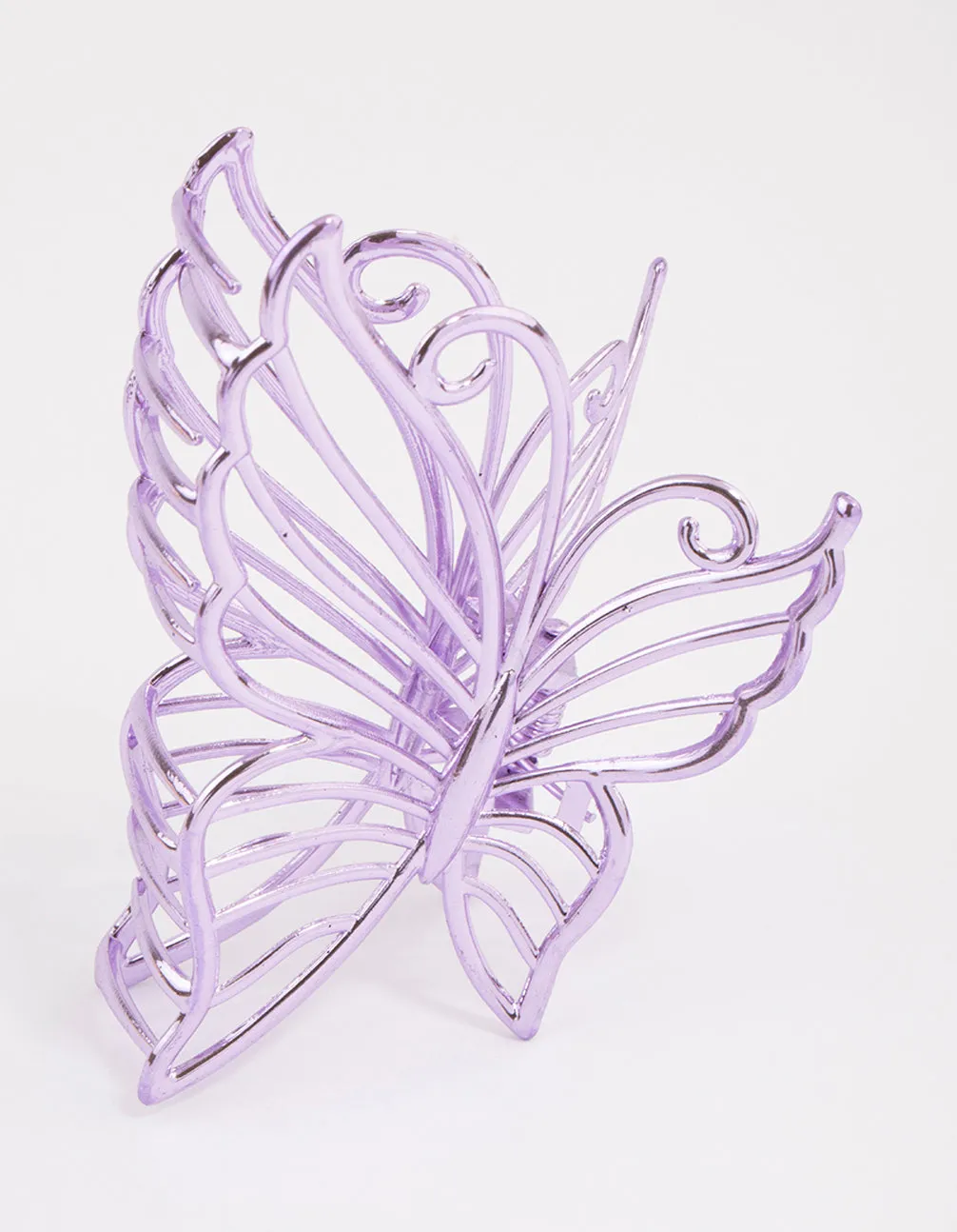 Coated Lilac Detailed Butterfly Hair Claw Clip