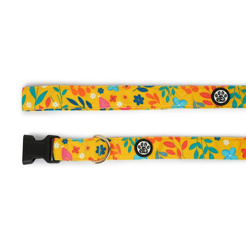 Dear Pet Blooming Yellow Dog Collar & Leash Set