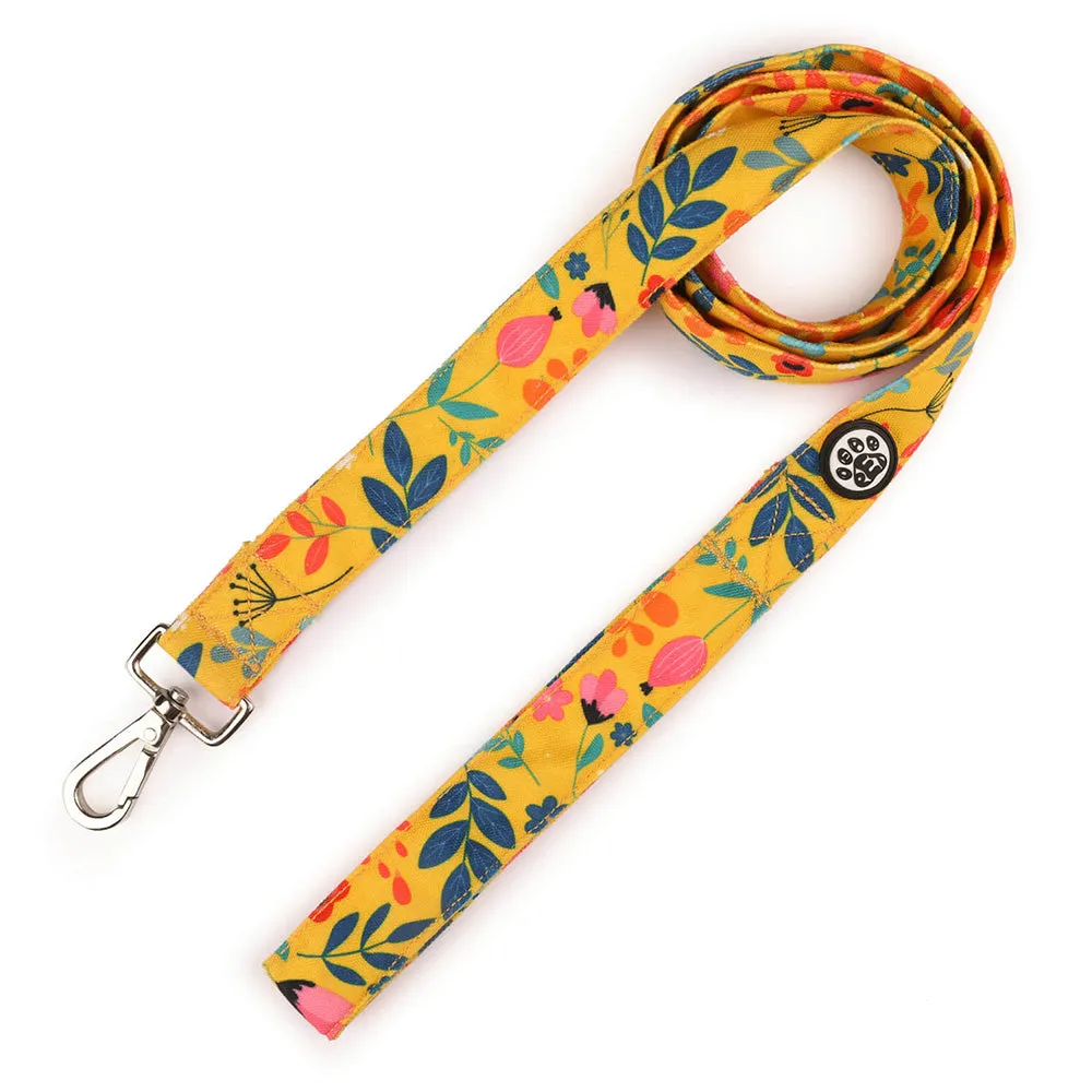 Dear Pet Blooming Yellow Dog Collar & Leash Set