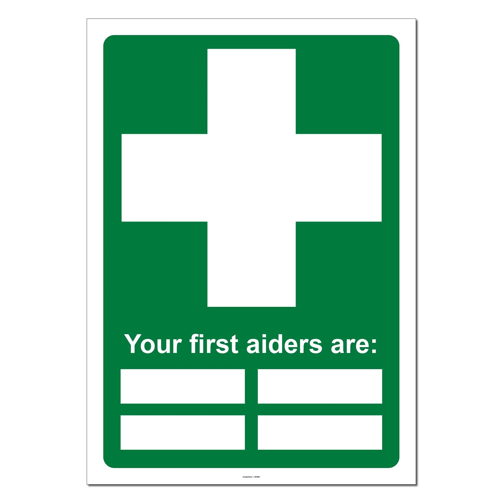 First Aiders Are: Safety Sign (Dry Wipe)