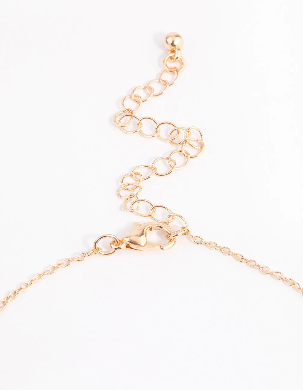 Gold Diamante Twisted Locket Necklace