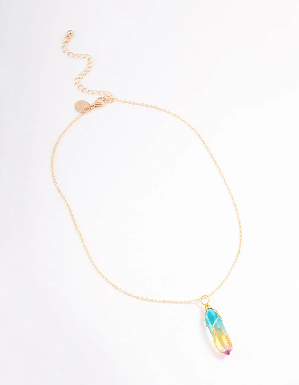 Gold Rainbow Crystal Necklace