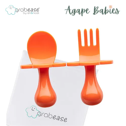 Grabease First Self Feeding Utensil Set - Orange