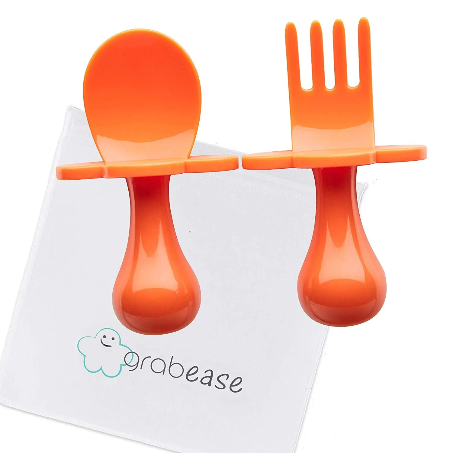 Grabease First Self Feeding Utensil Set - Orange