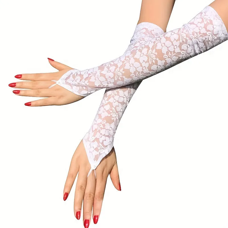 Lace Long Wedding Gloves Elegant Bridal Accessories for Women