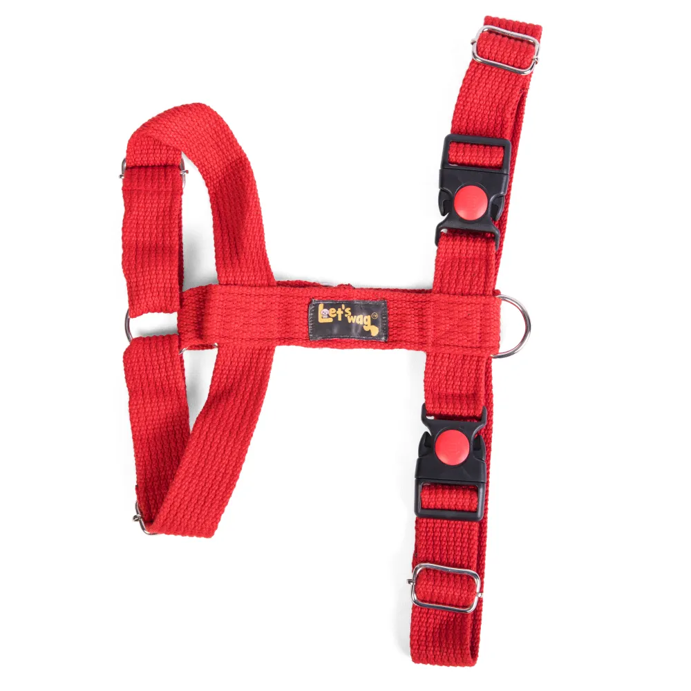 Let's Wag H Harness for Dogs (Red)