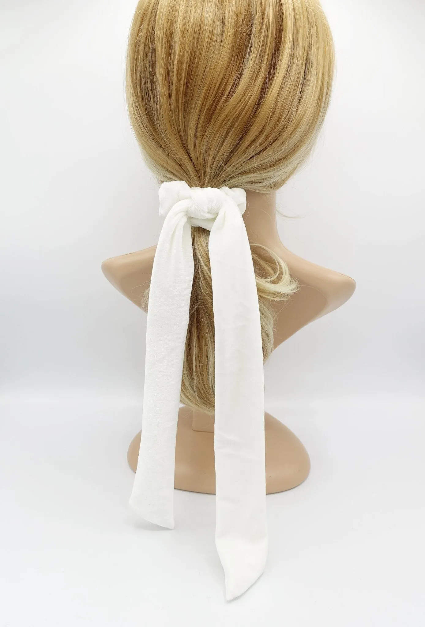 long tail velvet knot scrunchies women hair accessories