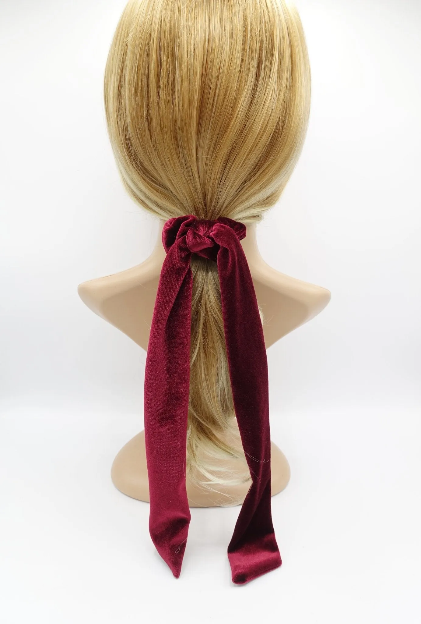 long tail velvet knot scrunchies women hair accessories