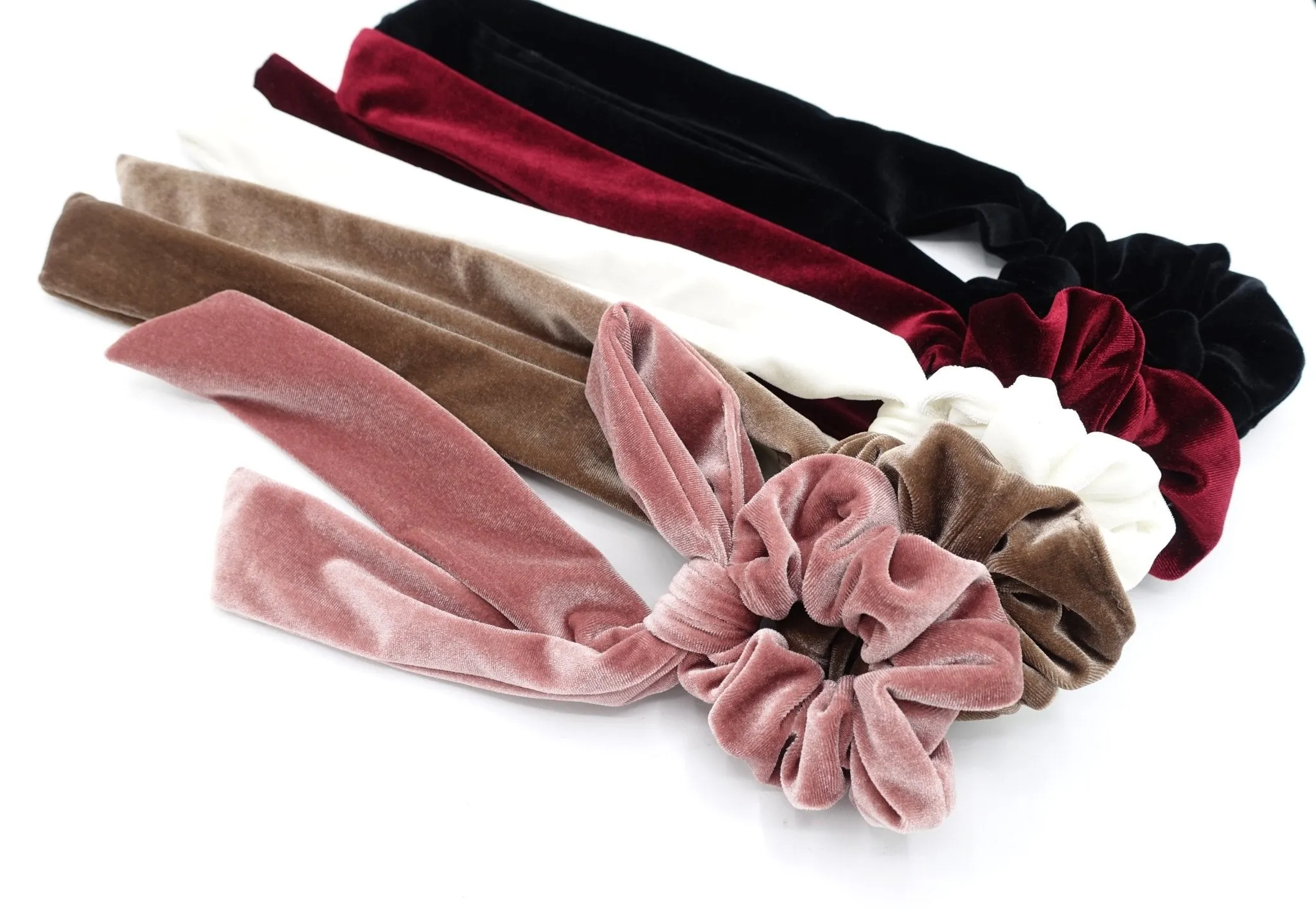 long tail velvet knot scrunchies women hair accessories