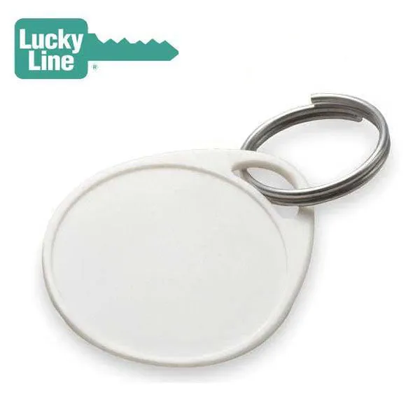 LuckyLine - 28329 - Round Label-It Plastic Tags with Ring - White - 25 Pack