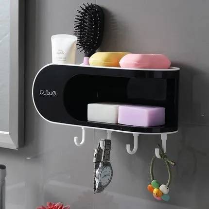 Multifunction Bathroom Accessories Holder With Hooks Organiser