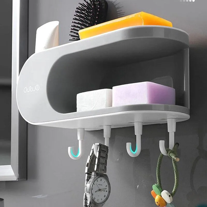 Multifunction Bathroom Accessories Holder With Hooks Organiser