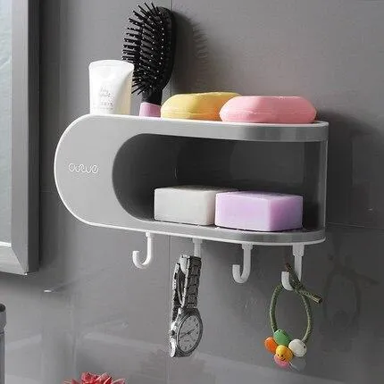 Multifunction Bathroom Accessories Holder With Hooks Organiser