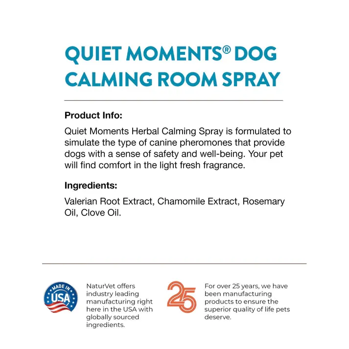 NaturVet Quiet Moments® Dog Calming Room Spray 8oz