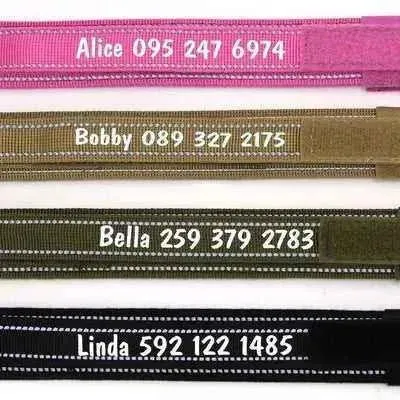 Personalised Military Dog Collar for Stylish Large Dogs with Reflective Handle