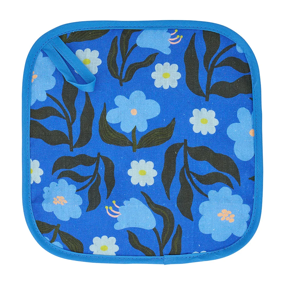 Pot Holder - Linen - Nocturnal Blooms