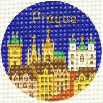 Prague 4 1/4" Travel Round Needlepoint Canvas