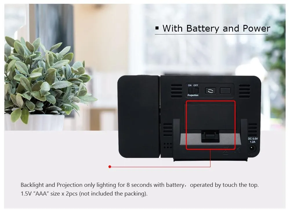 Projector Alarm Clock <br></br> Easy Travel