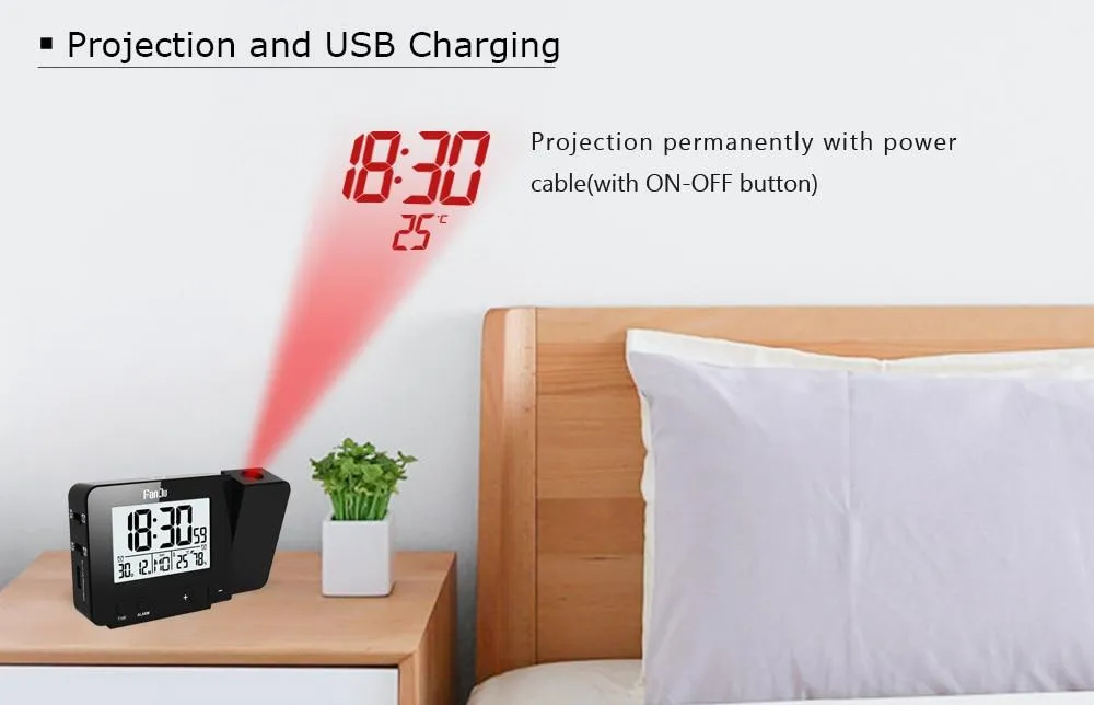 Projector Alarm Clock <br></br> Easy Travel