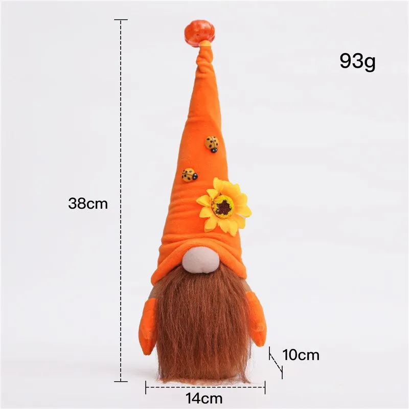 Pumpkin Accessories Dwarf Plush Doll Cute HalloweenFaceless Dwarf Elves Decoration Garden Room Decoration Home Accessories