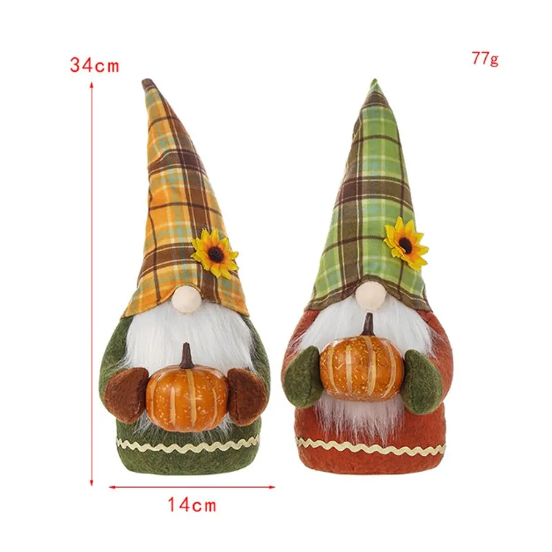 Pumpkin Accessories Dwarf Plush Doll Cute HalloweenFaceless Dwarf Elves Decoration Garden Room Decoration Home Accessories