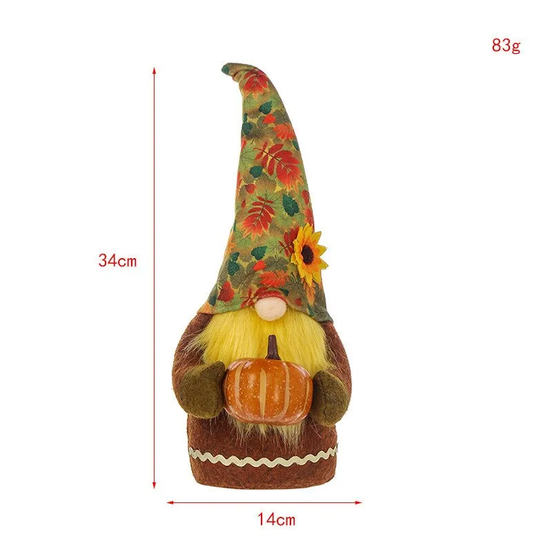 Pumpkin Accessories Dwarf Plush Doll Cute HalloweenFaceless Dwarf Elves Decoration Garden Room Decoration Home Accessories