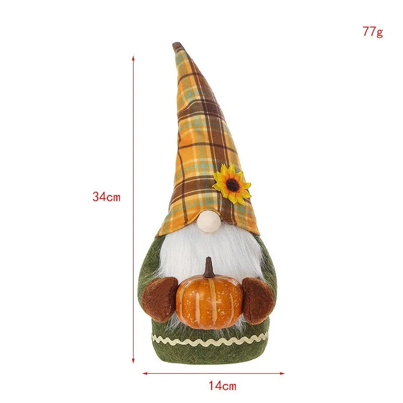 Pumpkin Accessories Dwarf Plush Doll Cute HalloweenFaceless Dwarf Elves Decoration Garden Room Decoration Home Accessories