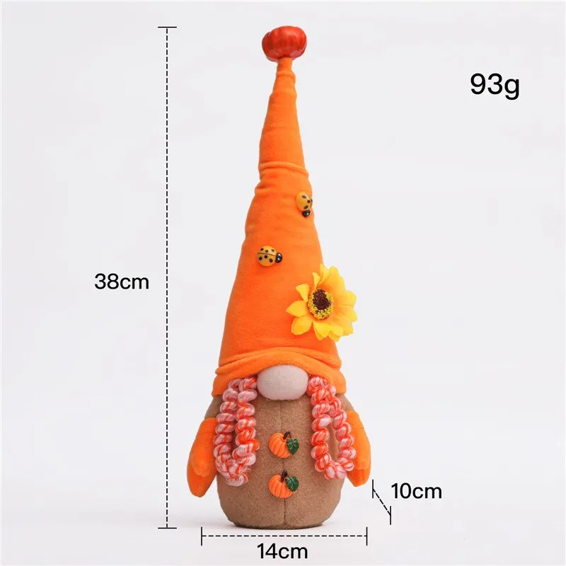 Pumpkin Accessories Dwarf Plush Doll Cute HalloweenFaceless Dwarf Elves Decoration Garden Room Decoration Home Accessories