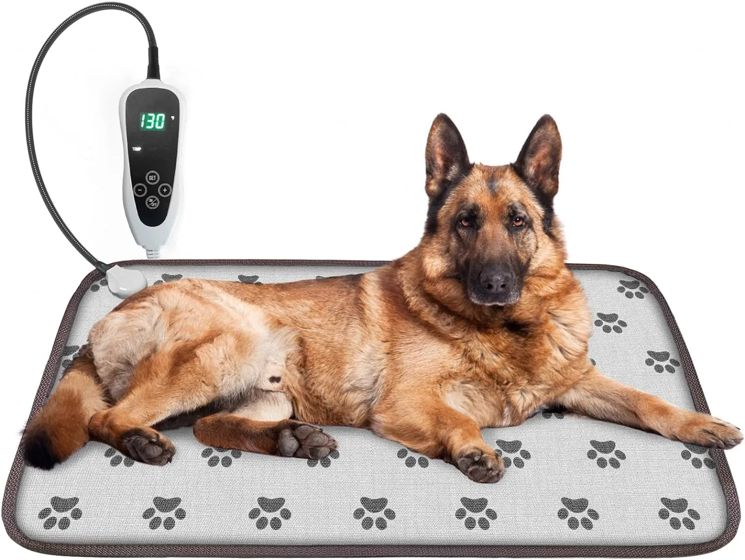 Puppy Heating Pad 22X18 Inches Dog Heating Pad for Dogs Puppies Waterproof Smart Thermostat Switch, Adjustable Indoor and Outdoor Heated Dog Bed Mat Add Chew-Resistant Steel Cord Pawprint