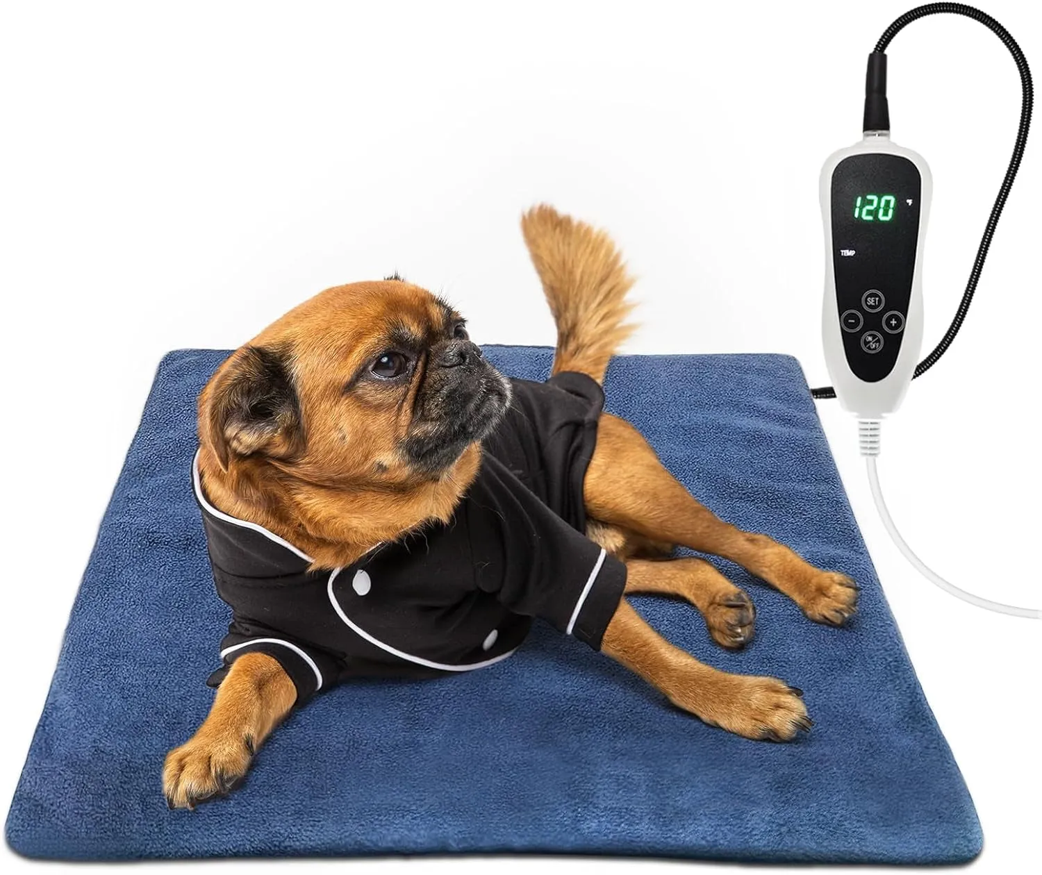 Puppy Heating Pad 22X18 Inches Dog Heating Pad for Dogs Puppies Waterproof Smart Thermostat Switch, Adjustable Indoor and Outdoor Heated Dog Bed Mat Add Chew-Resistant Steel Cord Pawprint