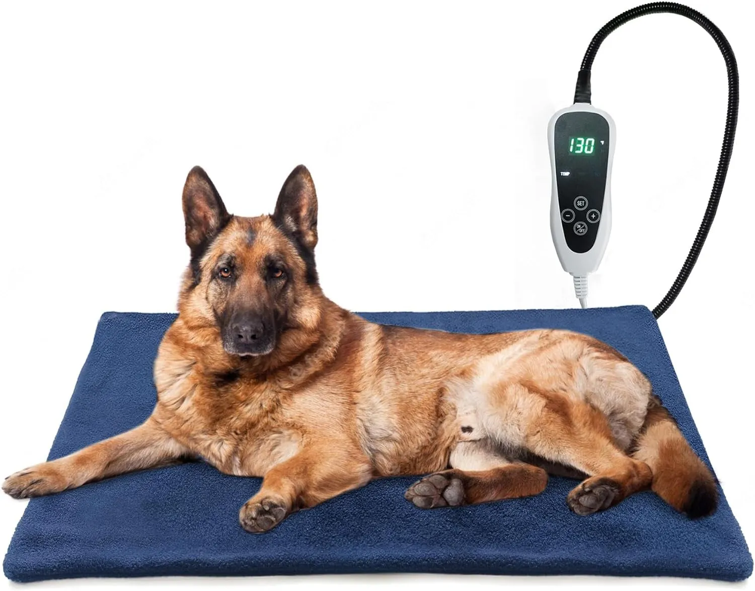 Puppy Heating Pad 22X18 Inches Dog Heating Pad for Dogs Puppies Waterproof Smart Thermostat Switch, Adjustable Indoor and Outdoor Heated Dog Bed Mat Add Chew-Resistant Steel Cord Pawprint