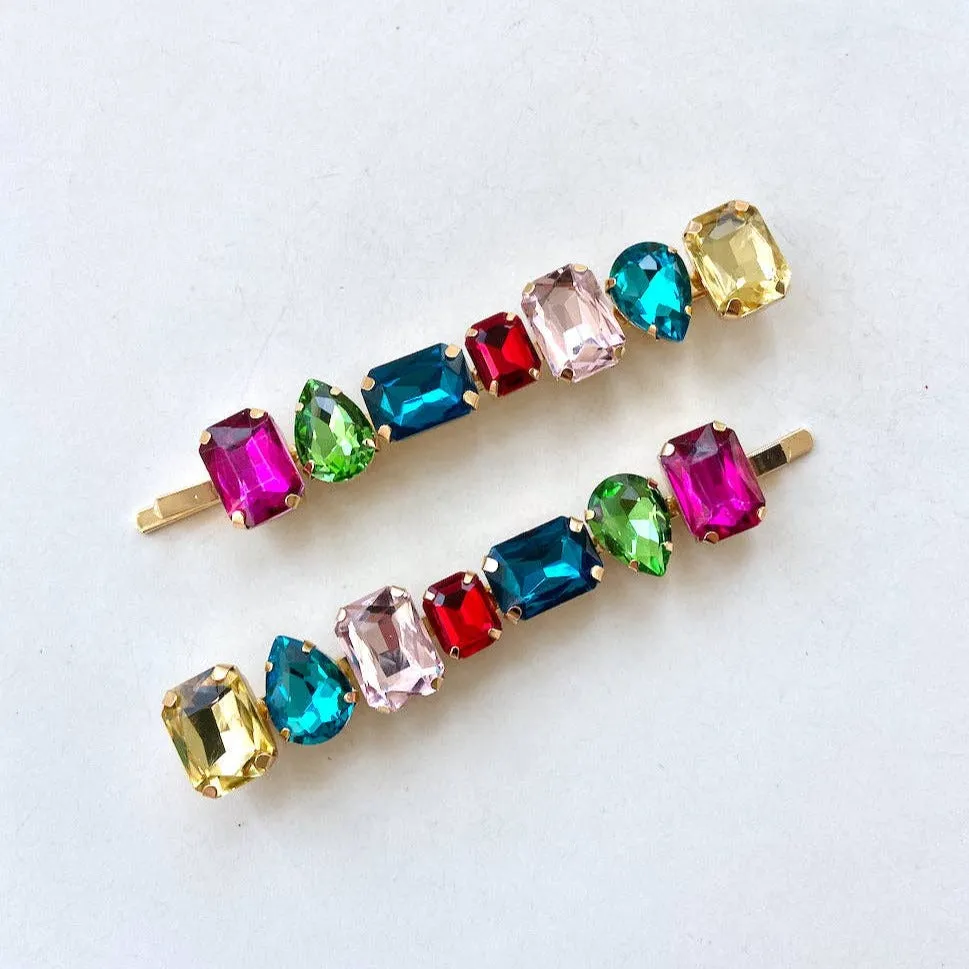 Rainbow Gems Bobby Pins Set of 2