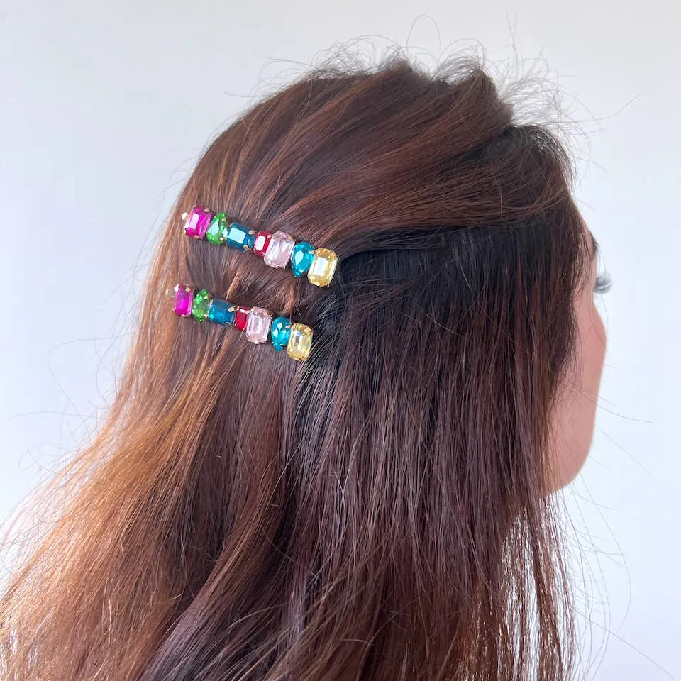 Rainbow Gems Bobby Pins Set of 2