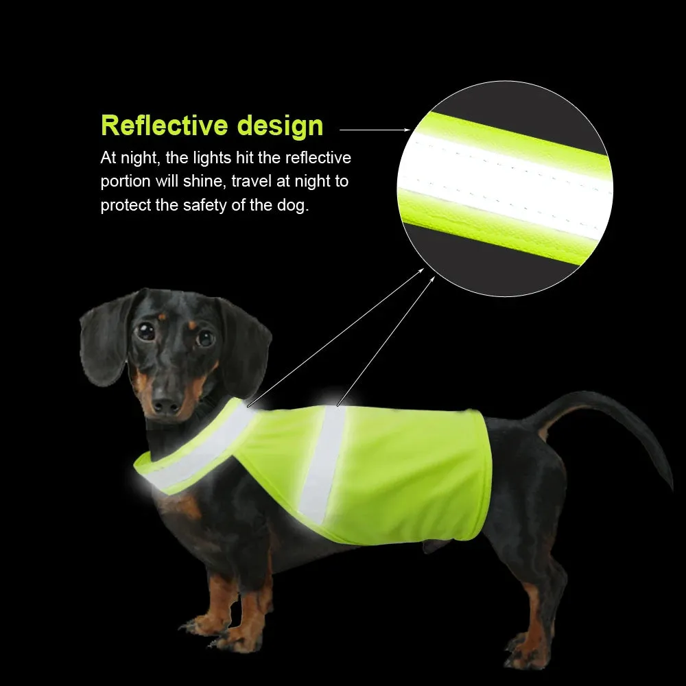 Reflective Dog Vest – Night Safety Fluorescent Pet Coat | Waterproof Visibility Jacket for Small & Large Dogs in Orange & Green