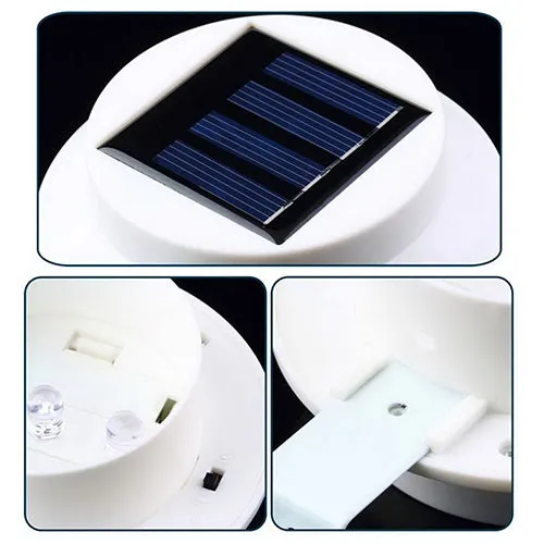 Solar Powered Outdoor Garden Light Fence Corridor Wall Roof Yard 3 LED Lamp