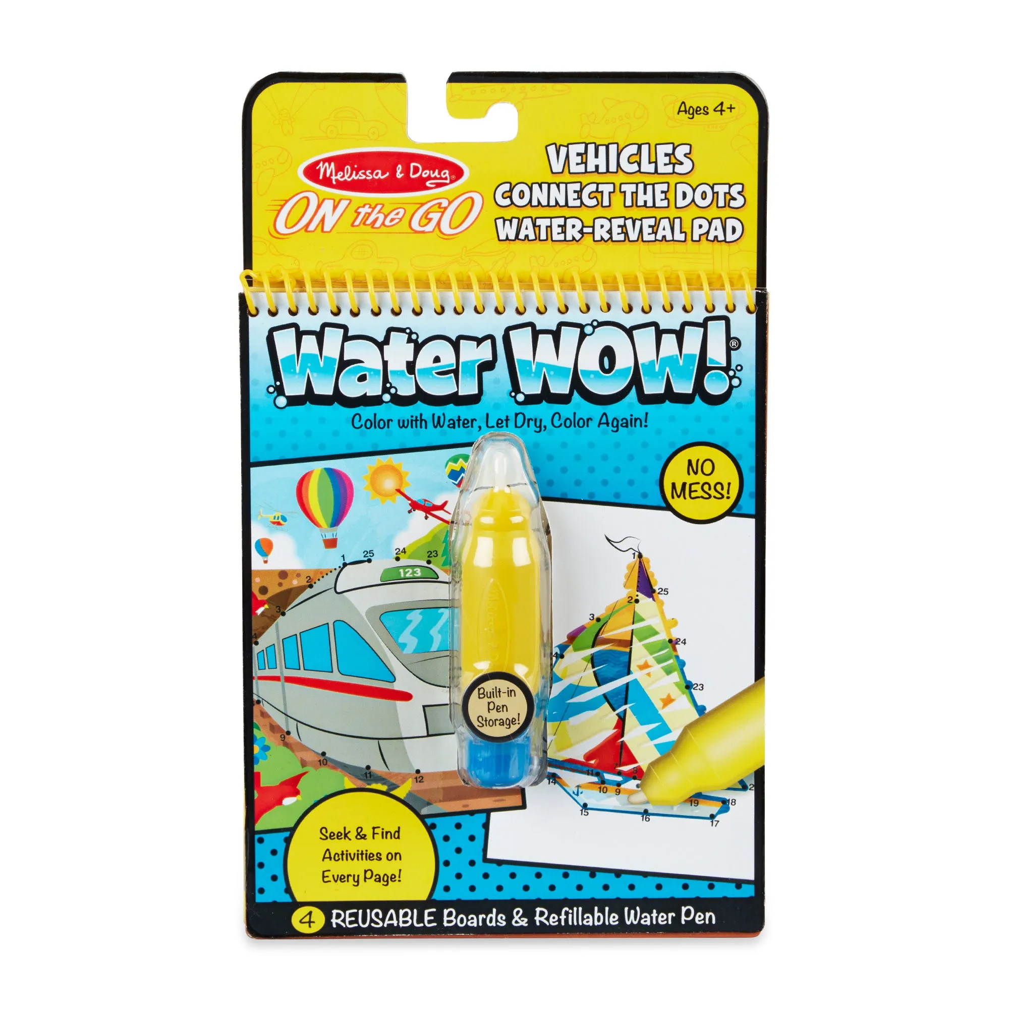 Water Wow! Vehicles Connect the Dots Water-Reveal Pad – On the Go Travel Activity